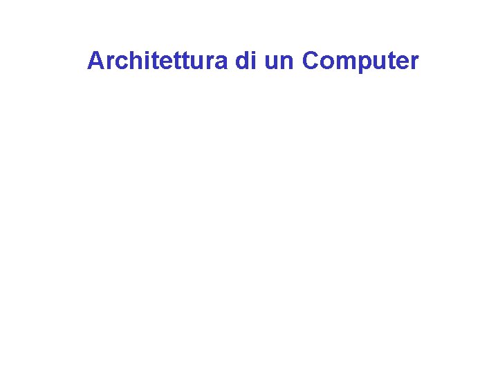 Architettura di un Computer 