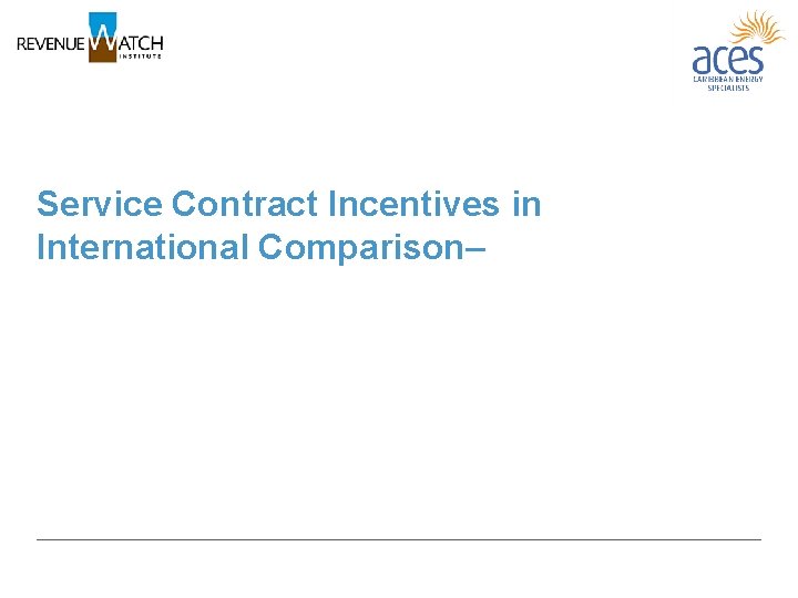 Service Contract Incentives in International Comparison– 