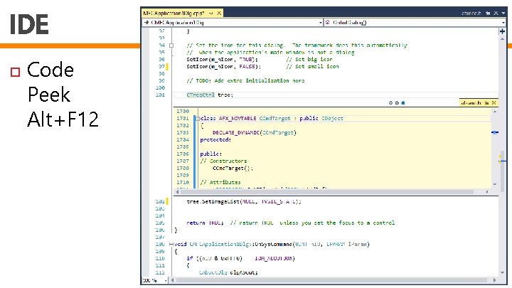 IDE Code Peek Alt+F 12 