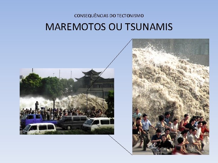 CONSEQUÊNCIAS DO TECTONISMO MAREMOTOS OU TSUNAMIS 