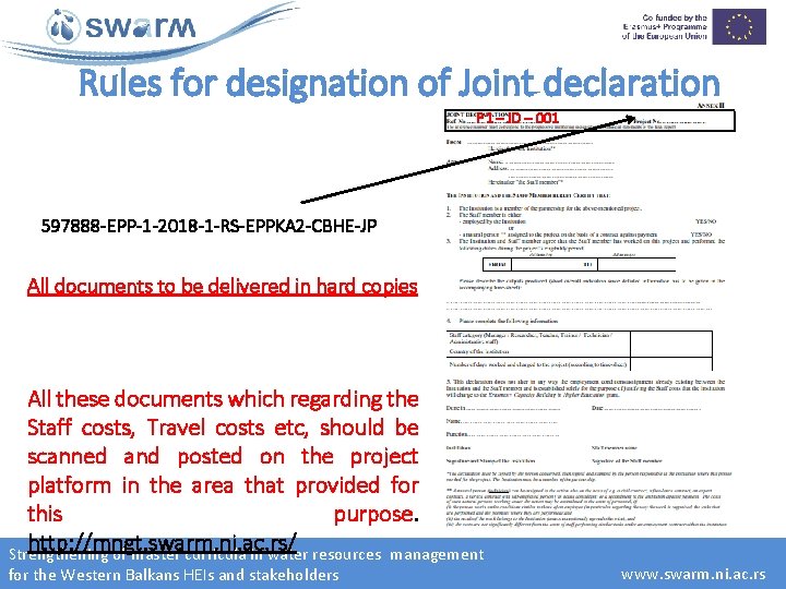 Rules for designation of Joint declaration P 1 – JD – 001 597888 -EPP-1