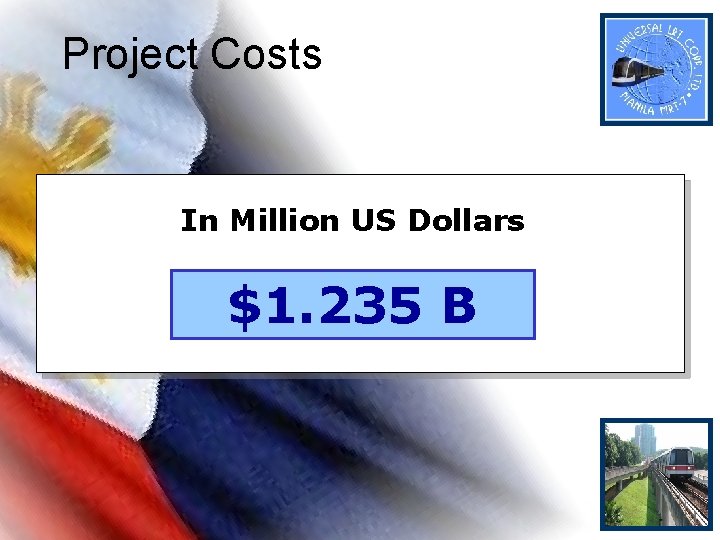 Project Costs In Million US Dollars $1. 235 B Project Costs In Million US Dollars $1. 235 B