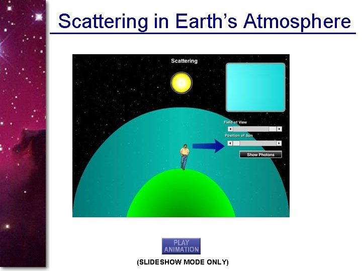 Scattering in Earth’s Atmosphere (SLIDESHOW MODE ONLY) 