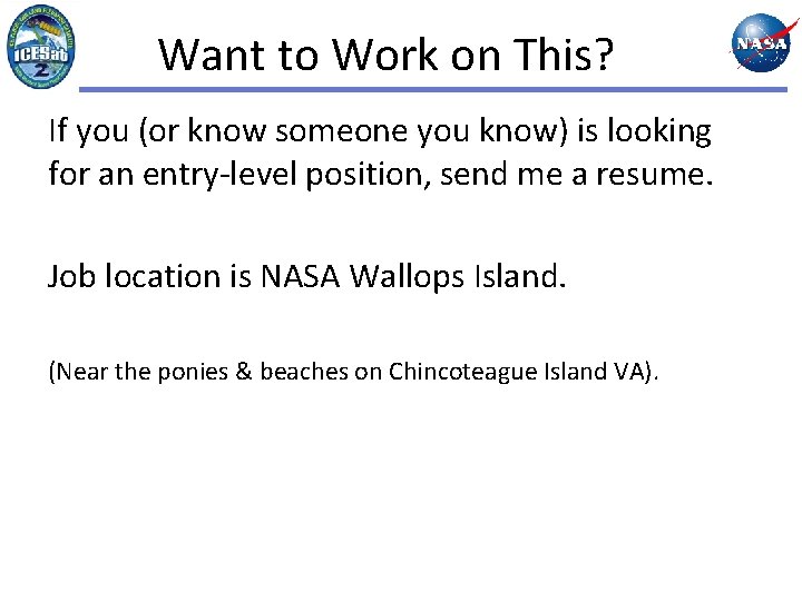 Want to Work on This? If you (or know someone you know) is looking