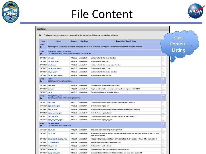 File Content Files: Content Listing 