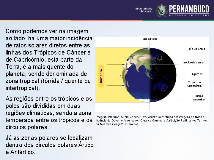 As regiões entre os trópicos e os polos são divididas em duas regiões climáticas,