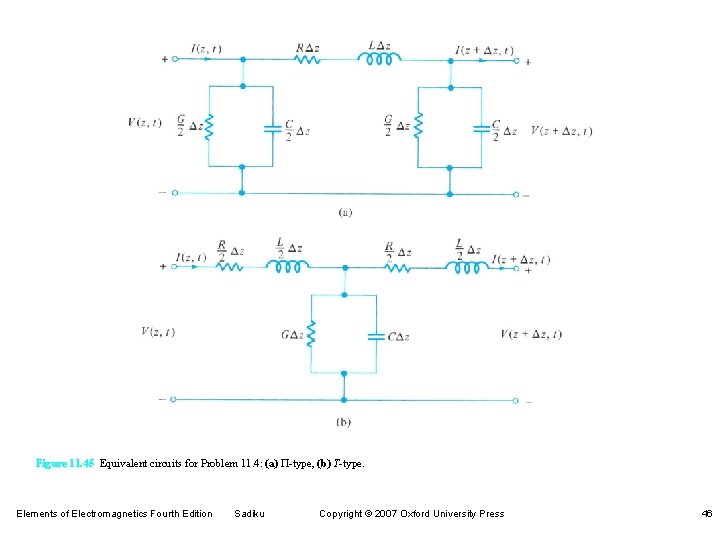Figure 11. 45 Equivalent circuits for Problem 11. 4: (a) P-type, (b) T-type. Elements Figure 11. 45 Equivalent circuits for Problem 11. 4: (a) P-type, (b) T-type. Elements