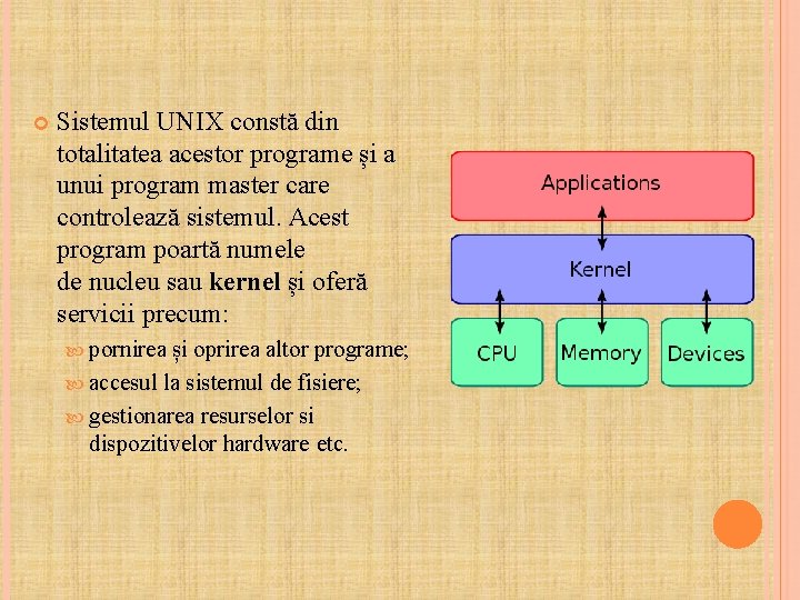 Sistemul UNIX constă din totalitatea acestor programe și a unui program master care