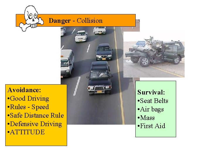 Danger - Collision Avoidance: • Good Driving • Rules - Speed • Safe Distance