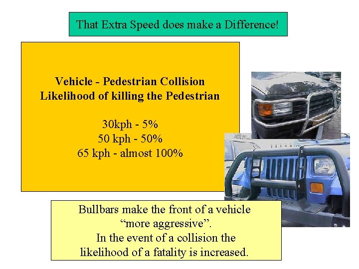 That Extra Speed does make a Difference! Vehicle - Pedestrian Collision Likelihood of killing