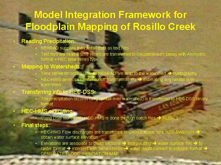 Model Integration Framework for Floodplain Mapping of Rosillo Creek • Reading Precipitation: • NEXRAD