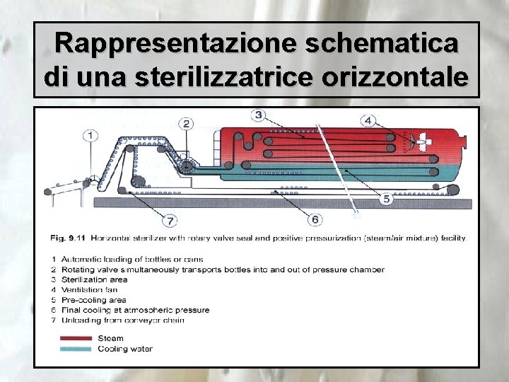 Rappresentazione schematica di una sterilizzatrice orizzontale 