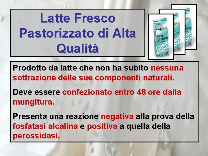 Latte Fresco Pastorizzato di Alta Qualità Prodotto da latte che non ha subito nessuna