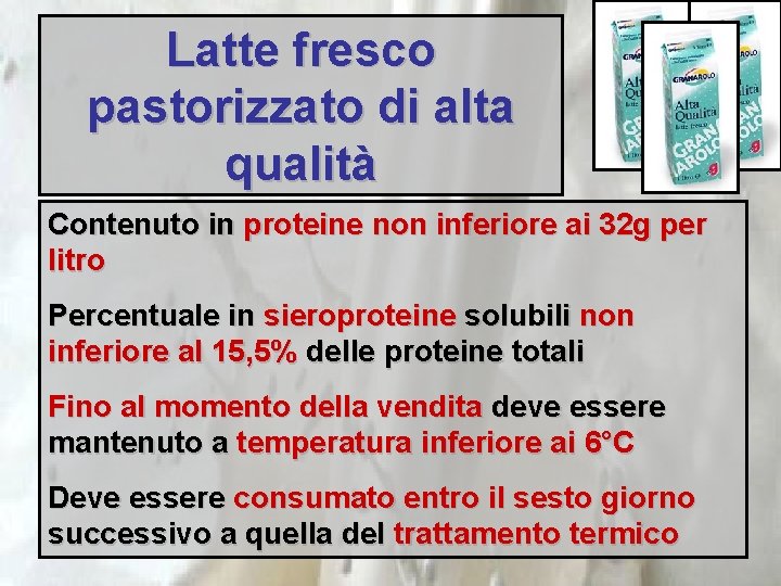 Latte fresco pastorizzato di alta qualità Contenuto in proteine non inferiore ai 32 g