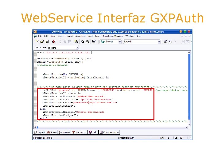 Web. Service Interfaz GXPAuth 