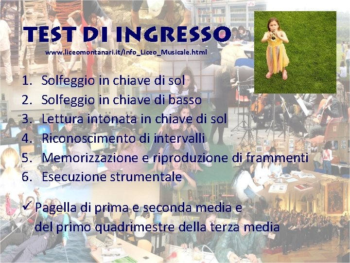 Test di Ingresso www. liceomontanari. it/Info_Liceo_Musicale. html 1. 2. 3. 4. 5. 6. Solfeggio