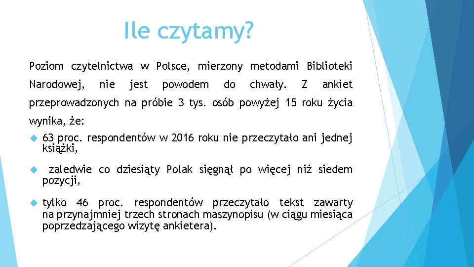 Ile czytamy? Poziom czytelnictwa w Polsce, mierzony metodami Biblioteki Narodowej, nie jest powodem do