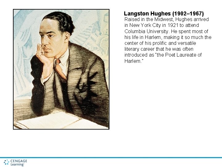 Langston Hughes (1902– 1967) Raised in the Midwest, Hughes arrived in New York City