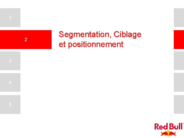 1 2 3 4 5 Segmentation, Ciblage et positionnement 