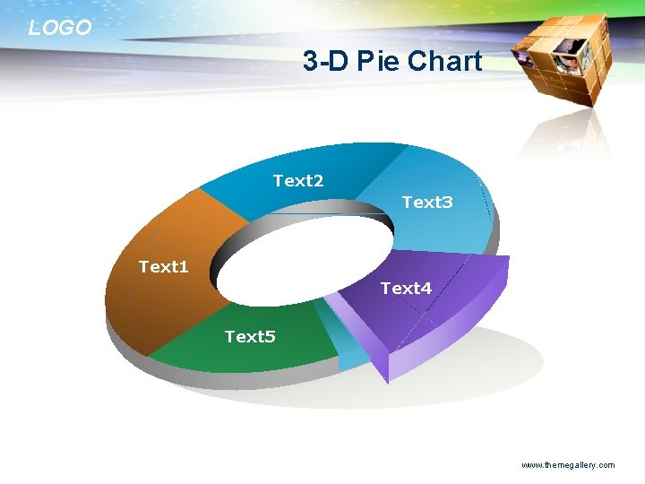 LOGO 3 -D Pie Chart Text 2 Text 3 Text 1 Text 4 Text