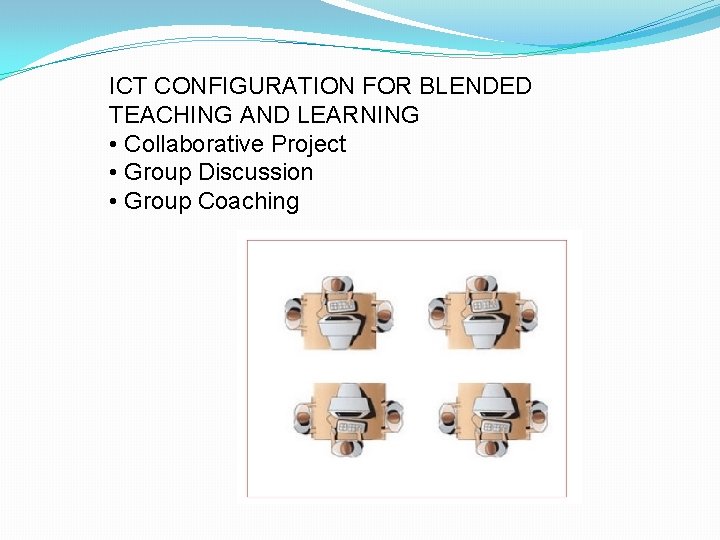 ICT CONFIGURATION FOR BLENDED TEACHING AND LEARNING • Collaborative Project • Group Discussion • ICT CONFIGURATION FOR BLENDED TEACHING AND LEARNING • Collaborative Project • Group Discussion •