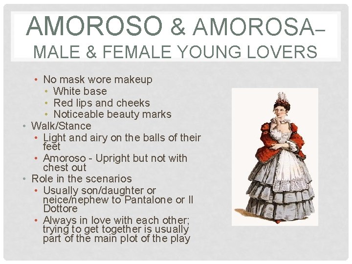 AMOROSO & AMOROSA– MALE & FEMALE YOUNG LOVERS • No mask wore makeup •