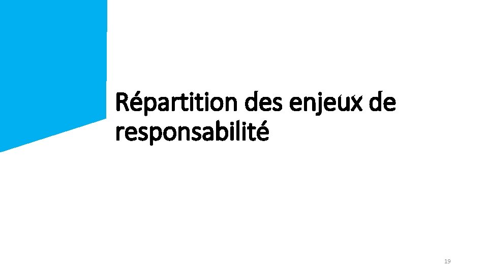 Répartition des enjeux de responsabilité 19 