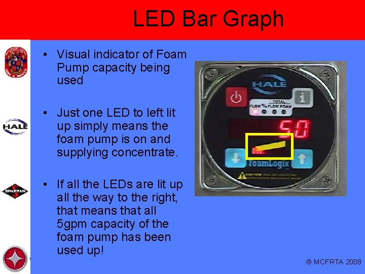 LED Bar Graph • Visual indicator of Foam Pump capacity being used • Just LED Bar Graph • Visual indicator of Foam Pump capacity being used • Just