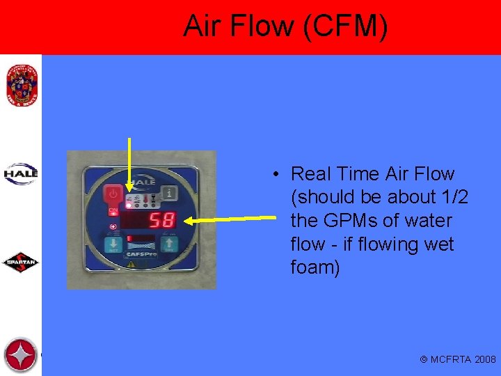 Air Flow (CFM) • Real Time Air Flow (should be about 1/2 the GPMs