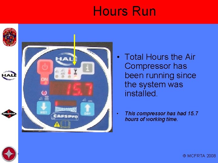 Hours Run • Total Hours the Air Compressor has been running since the system