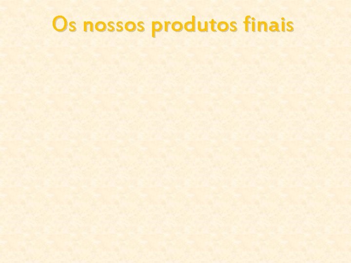 Os nossos produtos finais 