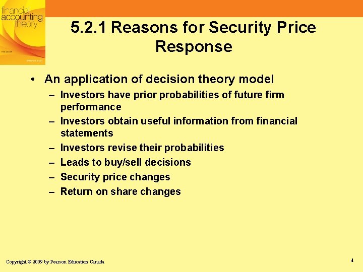 5. 2. 1 Reasons for Security Price Response • An application of decision theory 5. 2. 1 Reasons for Security Price Response • An application of decision theory
