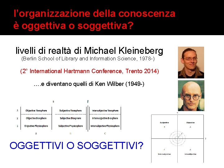 l’organizzazione della conoscenza è oggettiva o soggettiva? livelli di realtà di Michael Kleineberg (Berlin