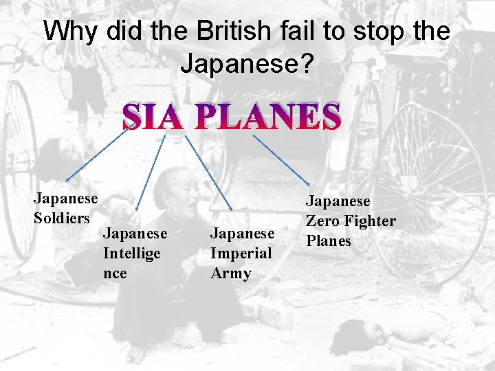 Why did the British fail to stop the Japanese? SIA PLANES Japanese Soldiers Japanese