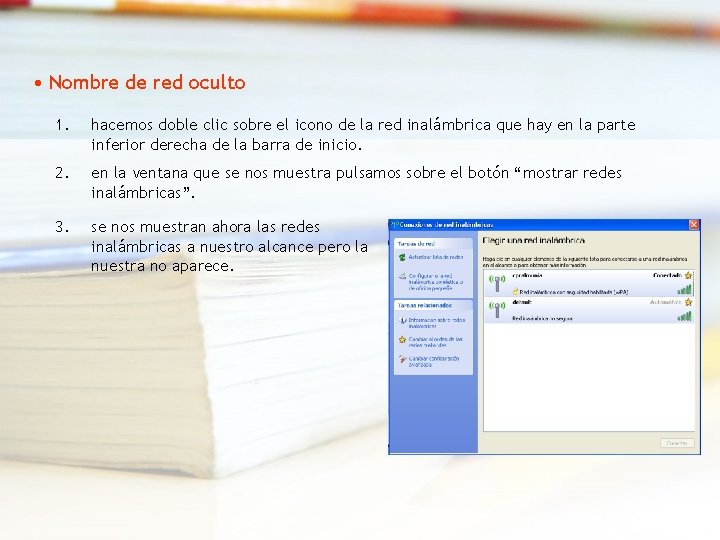  • Nombre de red oculto 1. hacemos doble clic sobre el icono de