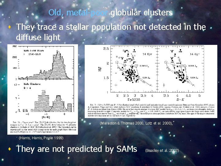 Old, metal-poor globular clusters s They trace a stellar population not detected in the