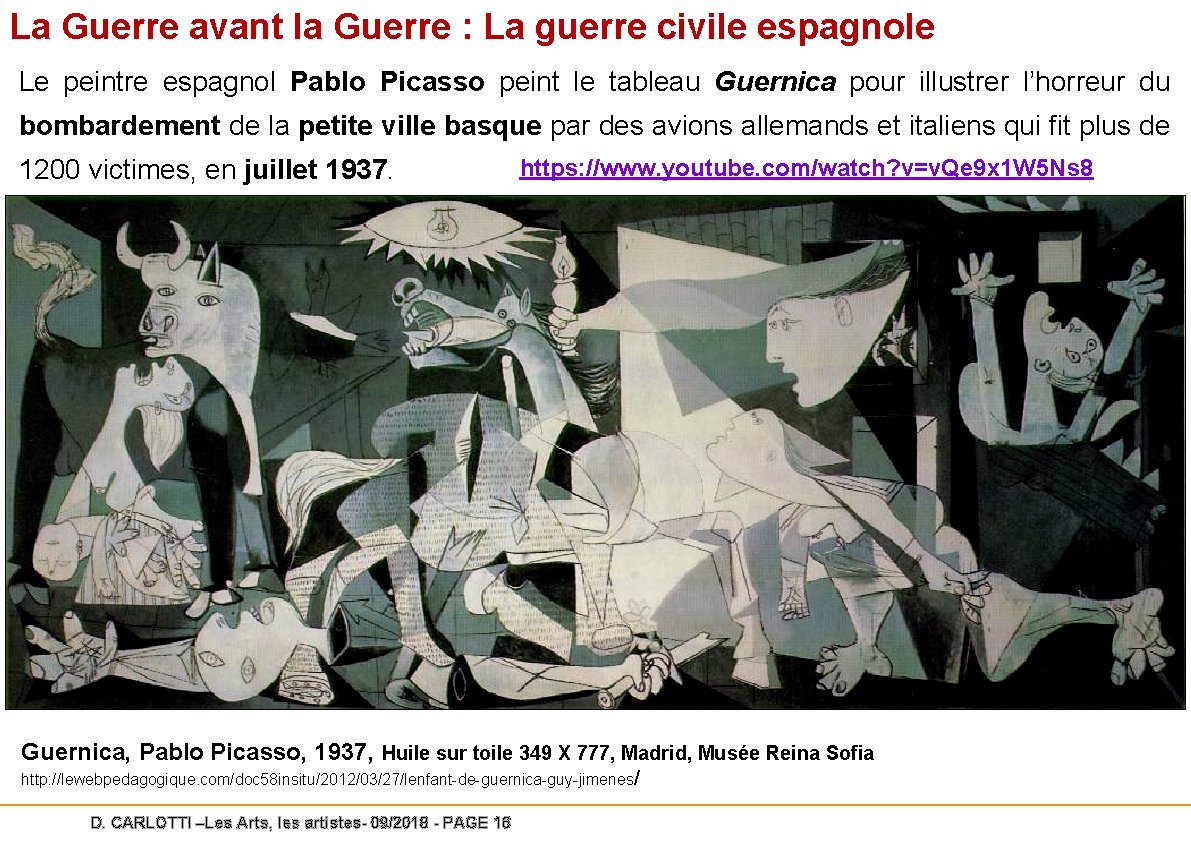 La Guerre avant la Guerre : La guerre civile espagnole Le peintre espagnol Pablo