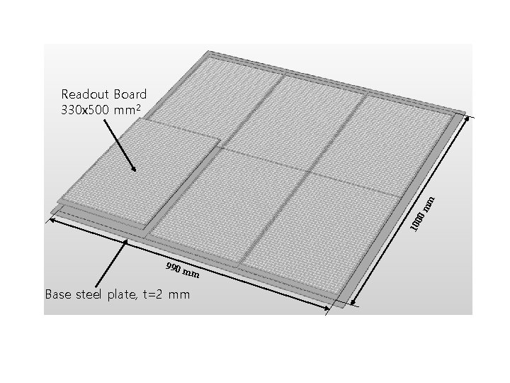 10 00 mm Readout Board 330 x 500 mm 2 990 mm Base steel