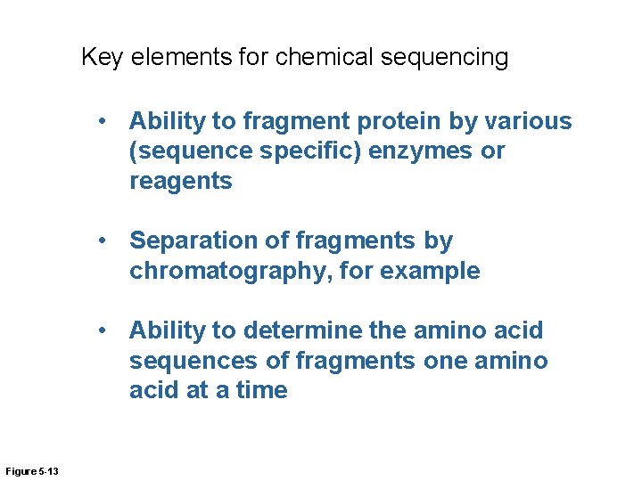 Key elements for chemical sequencing • Ability to fragment protein by various (sequence specific)