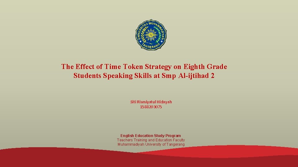 The Effect of Time Token Strategy on Eighth Grade Students Speaking Skills at Smp