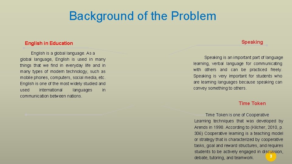 Background of the Problem English in Education English is a global language. As a