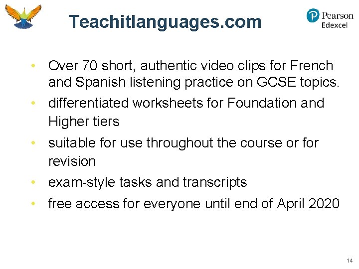 Teachitlanguages. com • Over 70 short, authentic video clips for French and Spanish listening