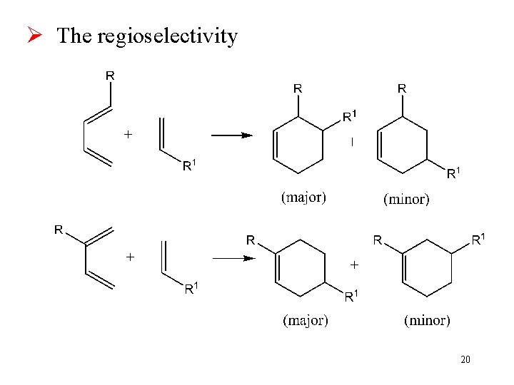 Ø The regioselectivity 20 