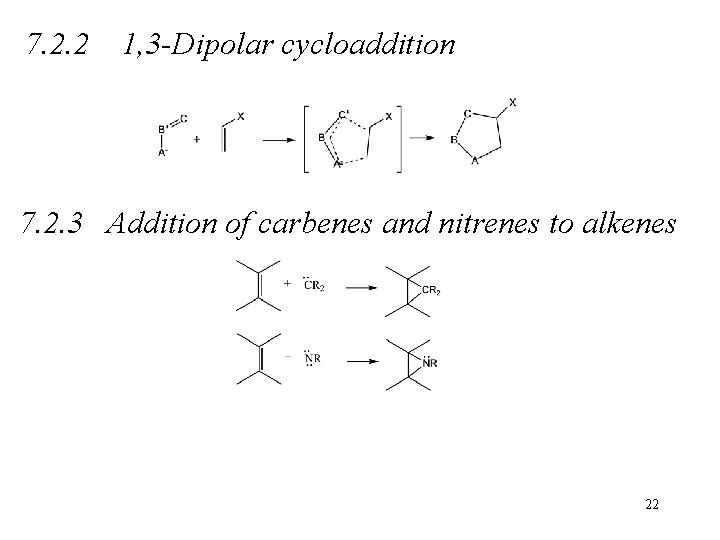 7. 2. 2 1, 3 -Dipolar cycloaddition 7. 2. 3 Addition of carbenes and