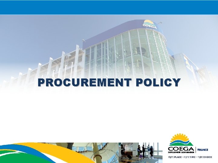 PROCUREMENT POLICY 