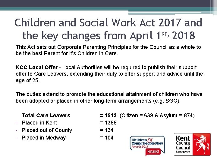 Children and Social Work Act 2017 and the key changes from April 1 st,