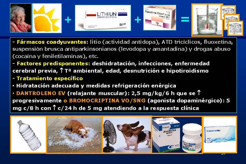 + + = - Fármacos coadyuvantes: litio (actividad antidopa), ATD tricíclicos, fluoxetina, suspensión brusca