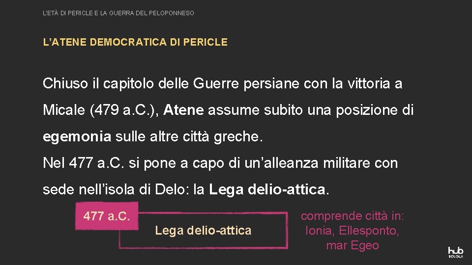 L’ETÀ DI PERICLE E LA GUERRA DEL PELOPONNESO L’ATENE DEMOCRATICA DI PERICLE Chiuso il
