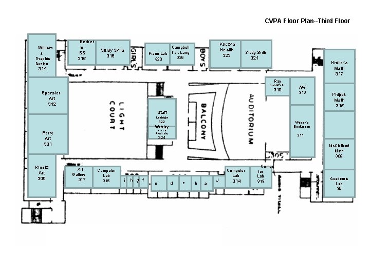 CVPA Floor Plan--Third Floor William s Graphic Design Becker le SS 316 Study Skills