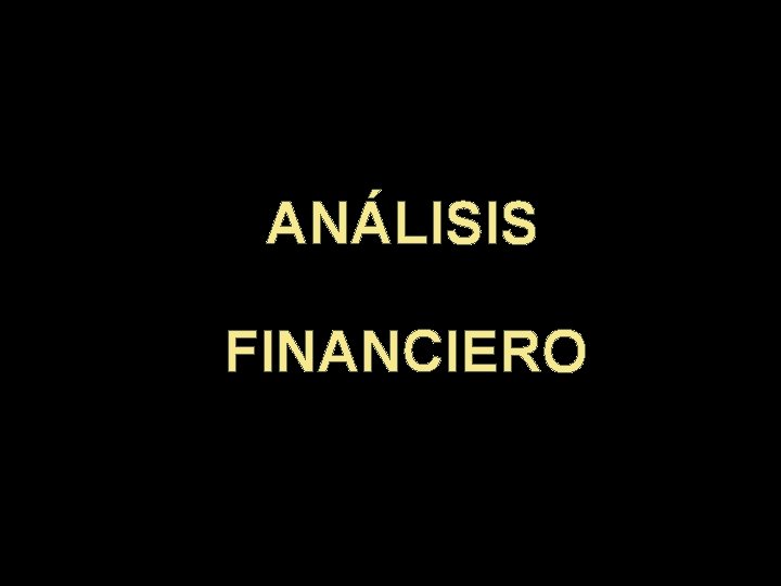 ANÁLISIS FINANCIERO 